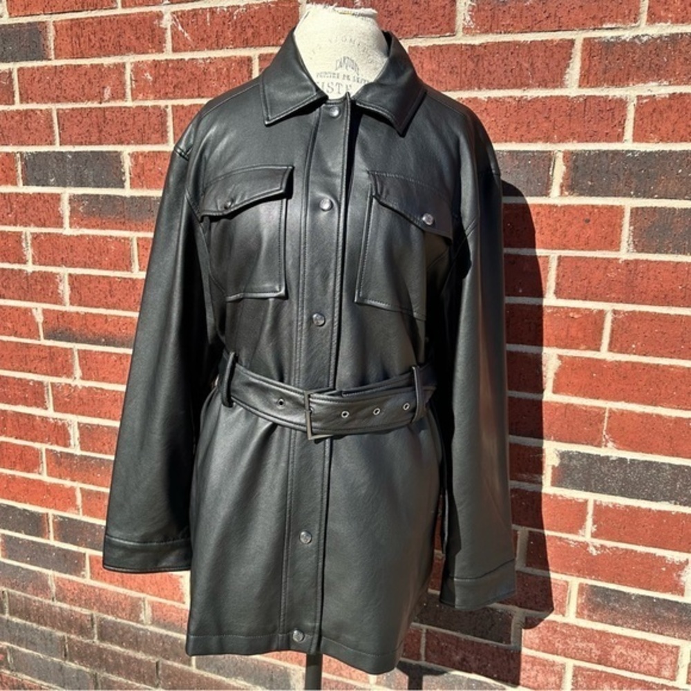 NWT Rebecca Minkoff Fauf Leather Belted Jacket